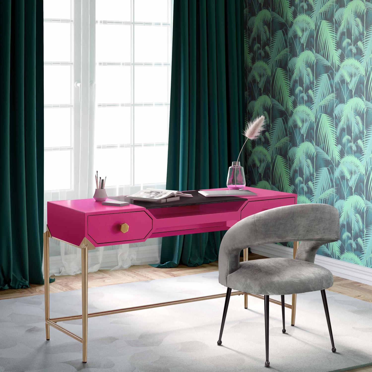 natural desk chair Tov Furniture Desks Pink