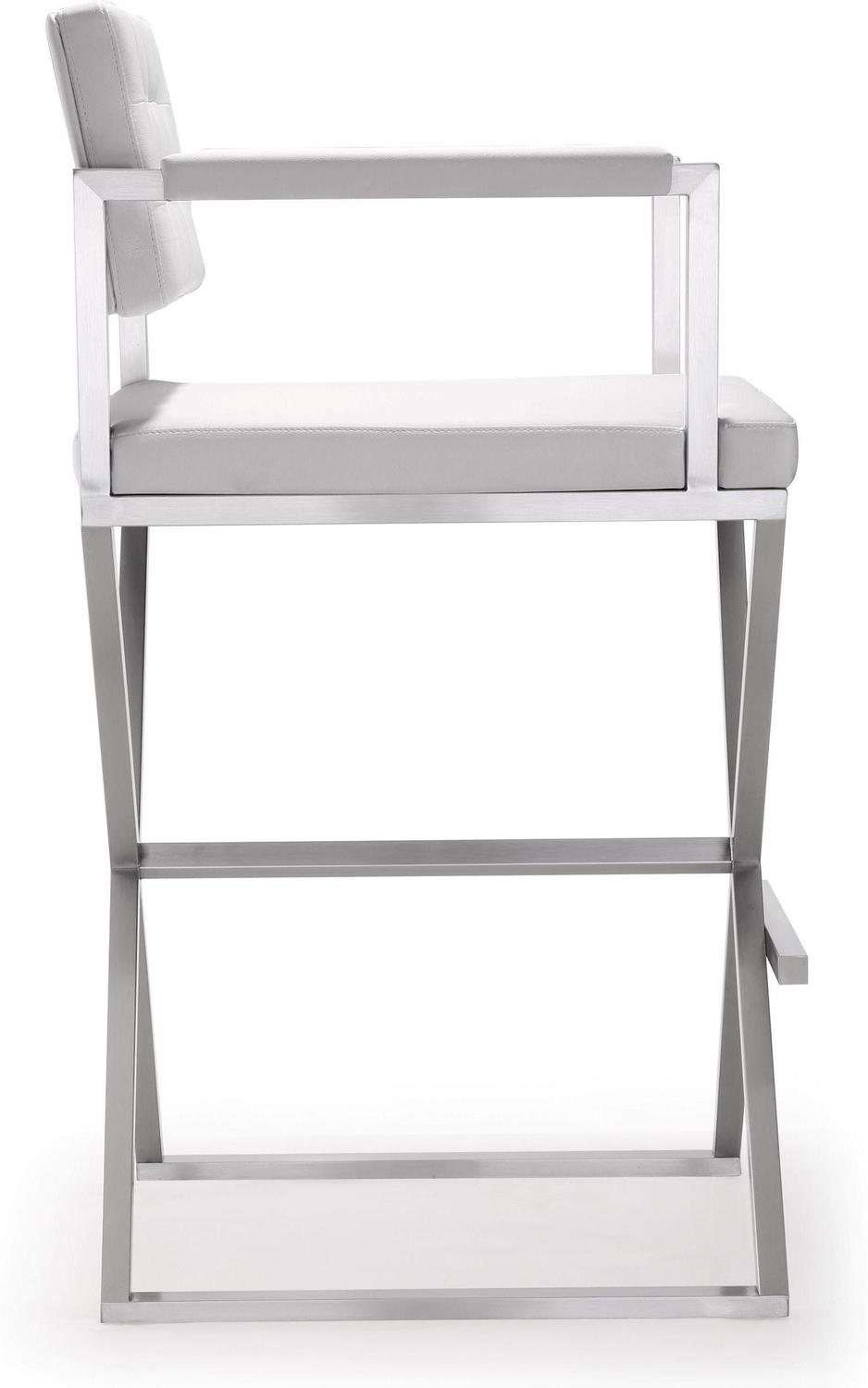 wood counter stools with backs Tov Furniture Stools White
