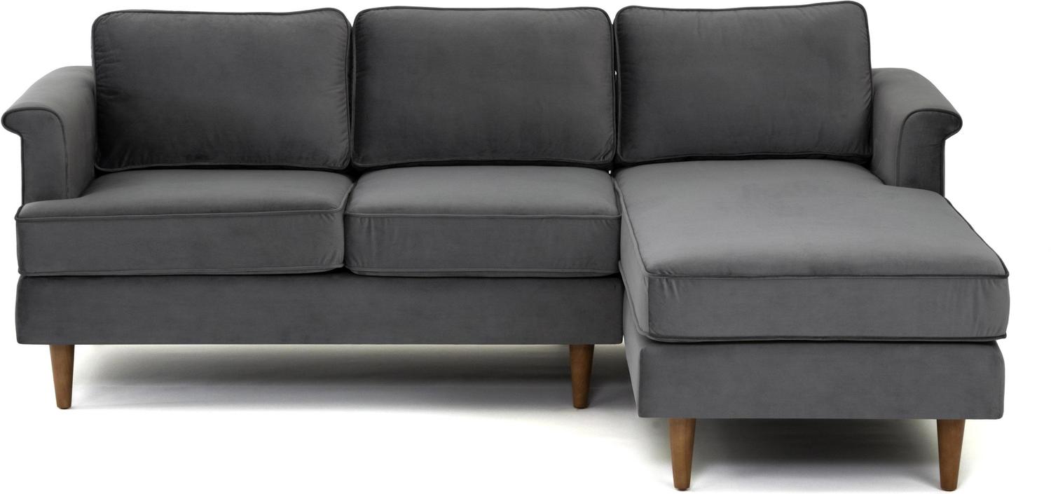 mid century couch with chaise Tov Furniture Sectionals Grey