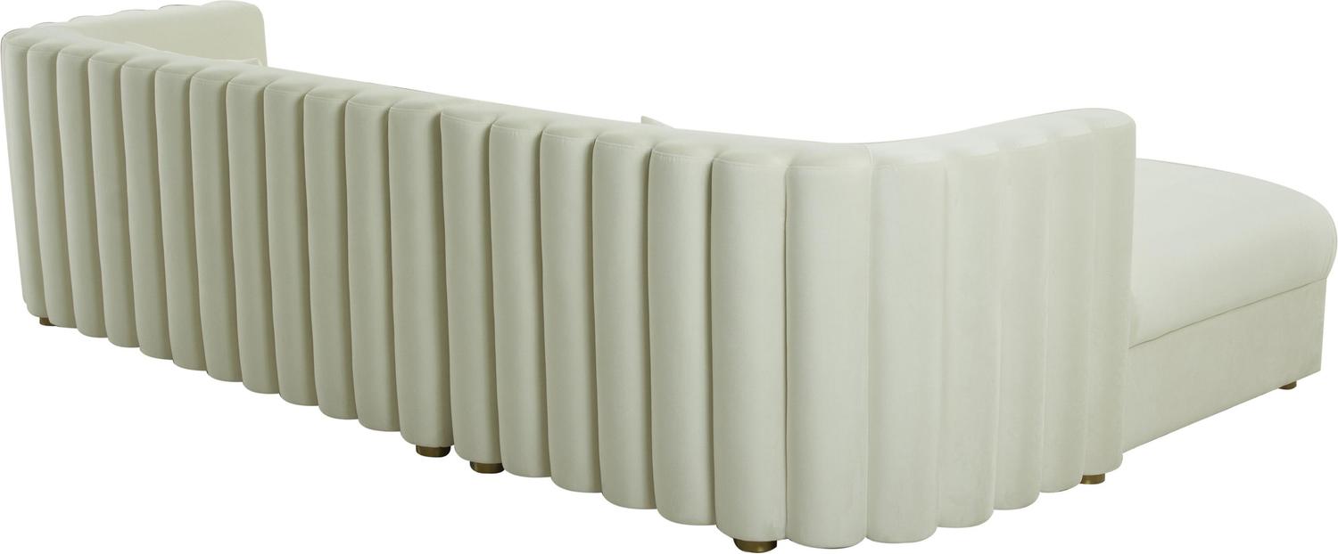 tufted velvet sectional couch Tov Furniture Sectionals Cream