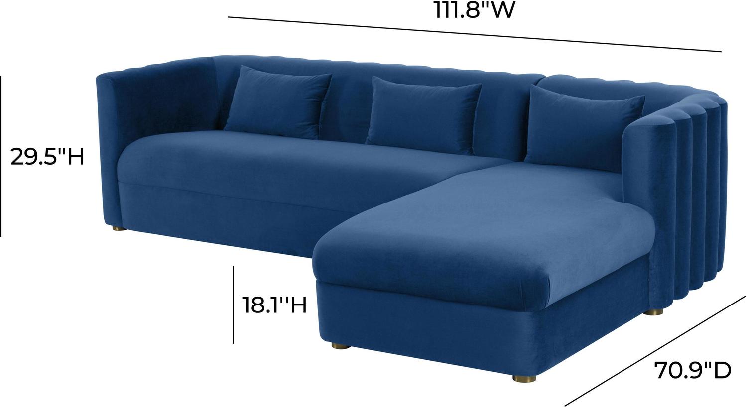 sleeper chaise Tov Furniture Sectionals Navy