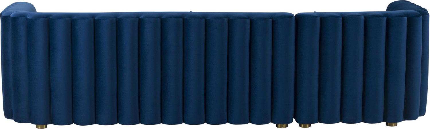 left facing leather sectional Tov Furniture Sectionals Navy