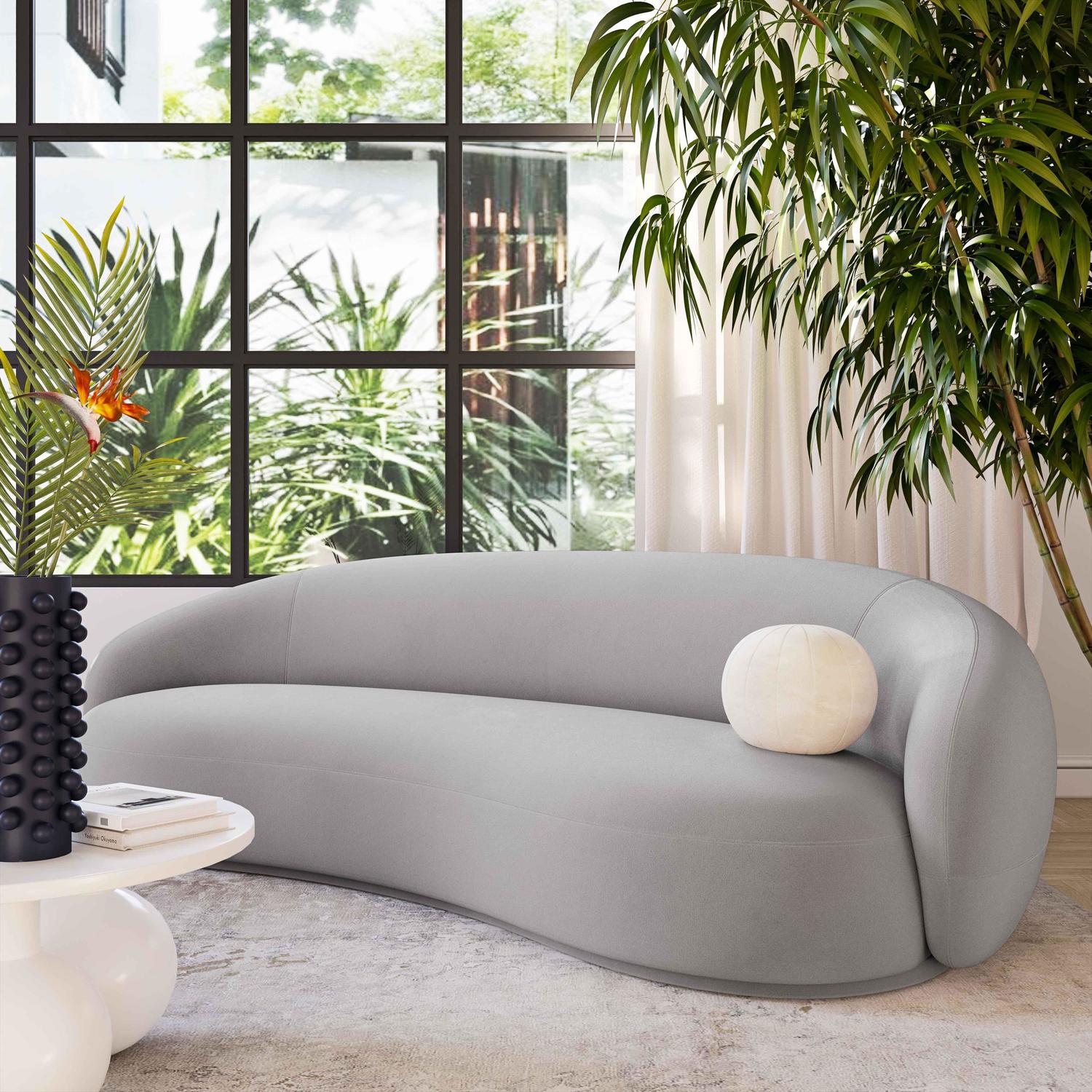 navy velvet sectional sofa Tov Furniture Sofas Light Grey
