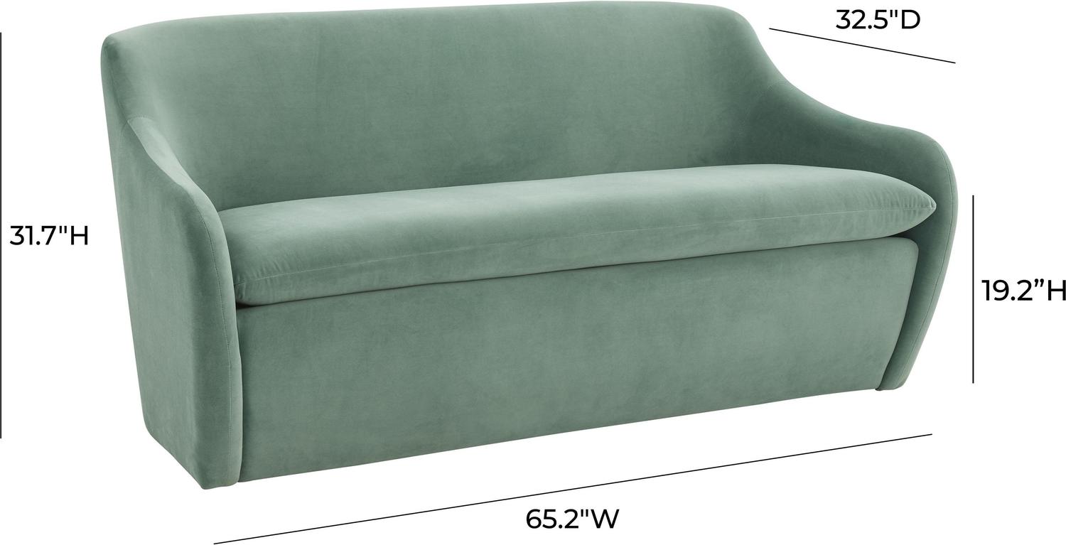 mid modern century sofa Tov Furniture Loveseats Blue