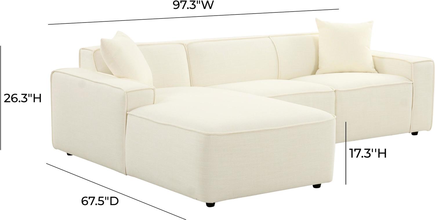 velvet sofa brown Tov Furniture Sectionals Cream