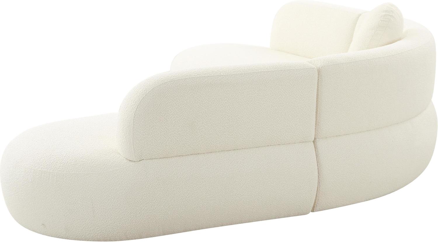 mid century sofa with chaise Tov Furniture Sectionals Cream