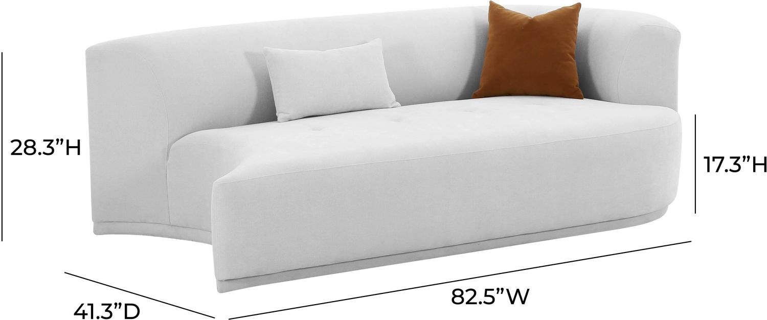 tufted sectional velvet Tov Furniture Loveseats Grey