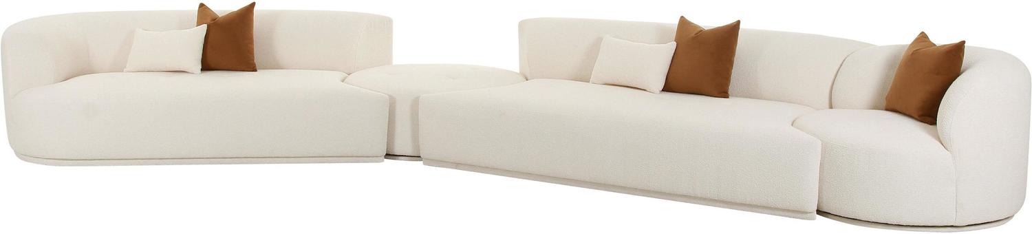 sectional sofa gray fabric Tov Furniture Sectionals Cream
