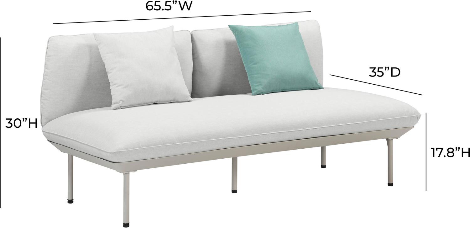 contemporary chaise sofa Tov Furniture Loveseats Light Grey