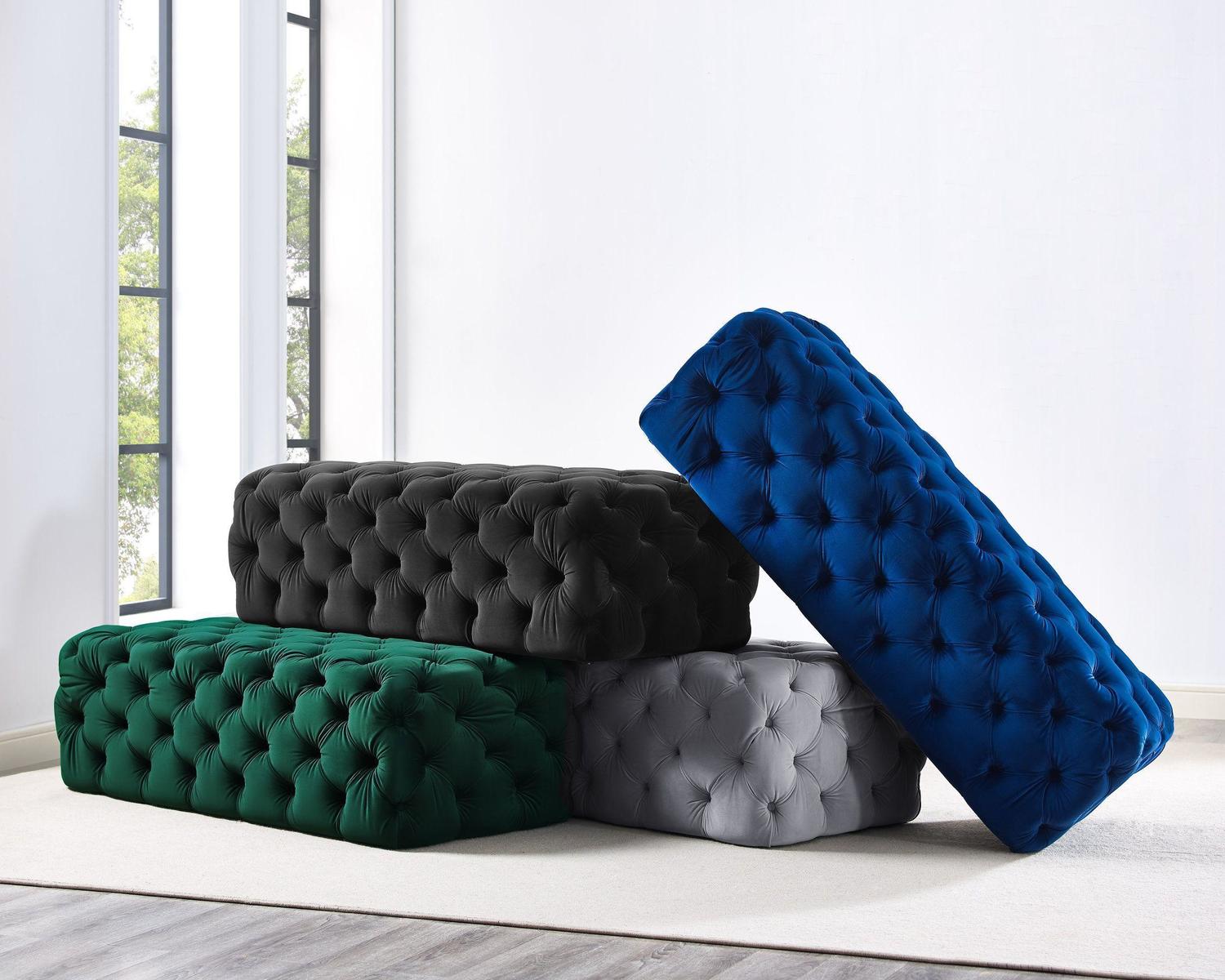 bench with rope Tov Furniture Ottomans Green