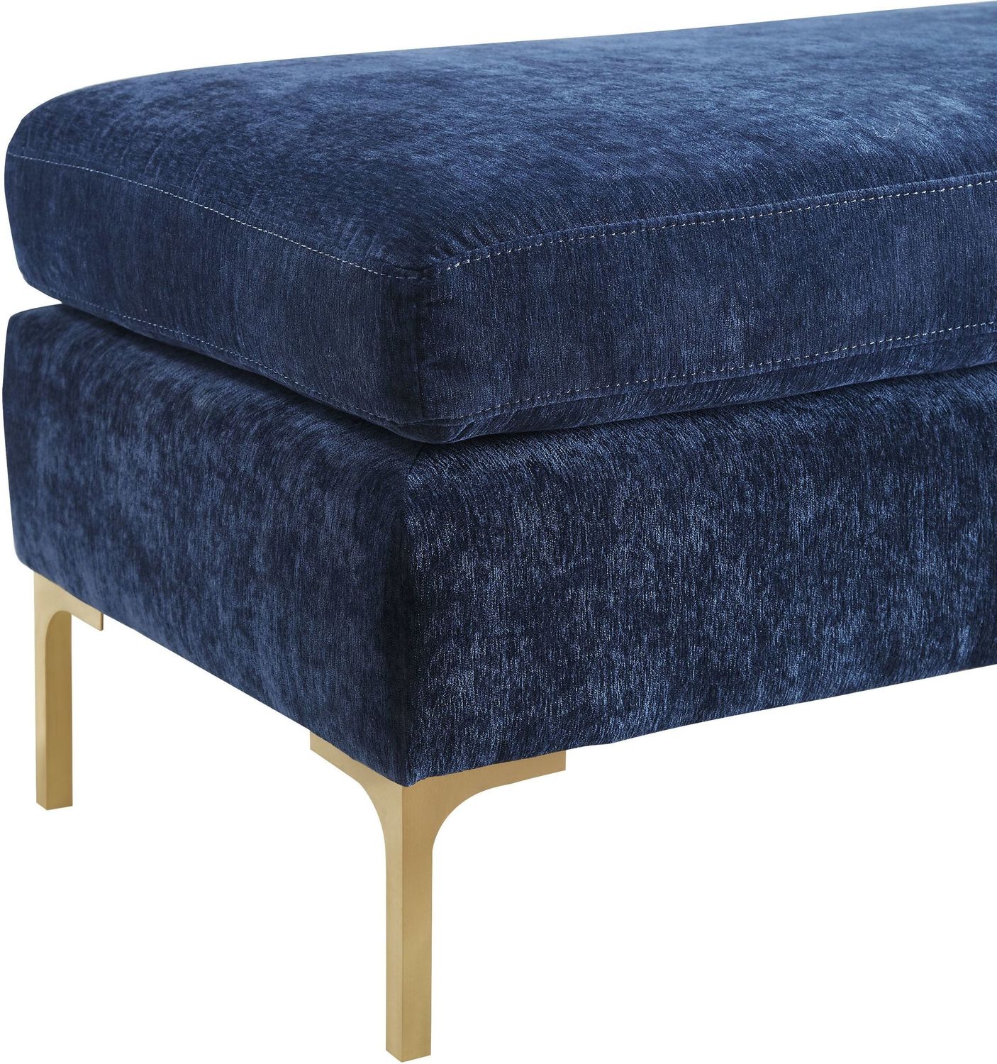 teal fabric ottoman Tov Furniture Benches Navy