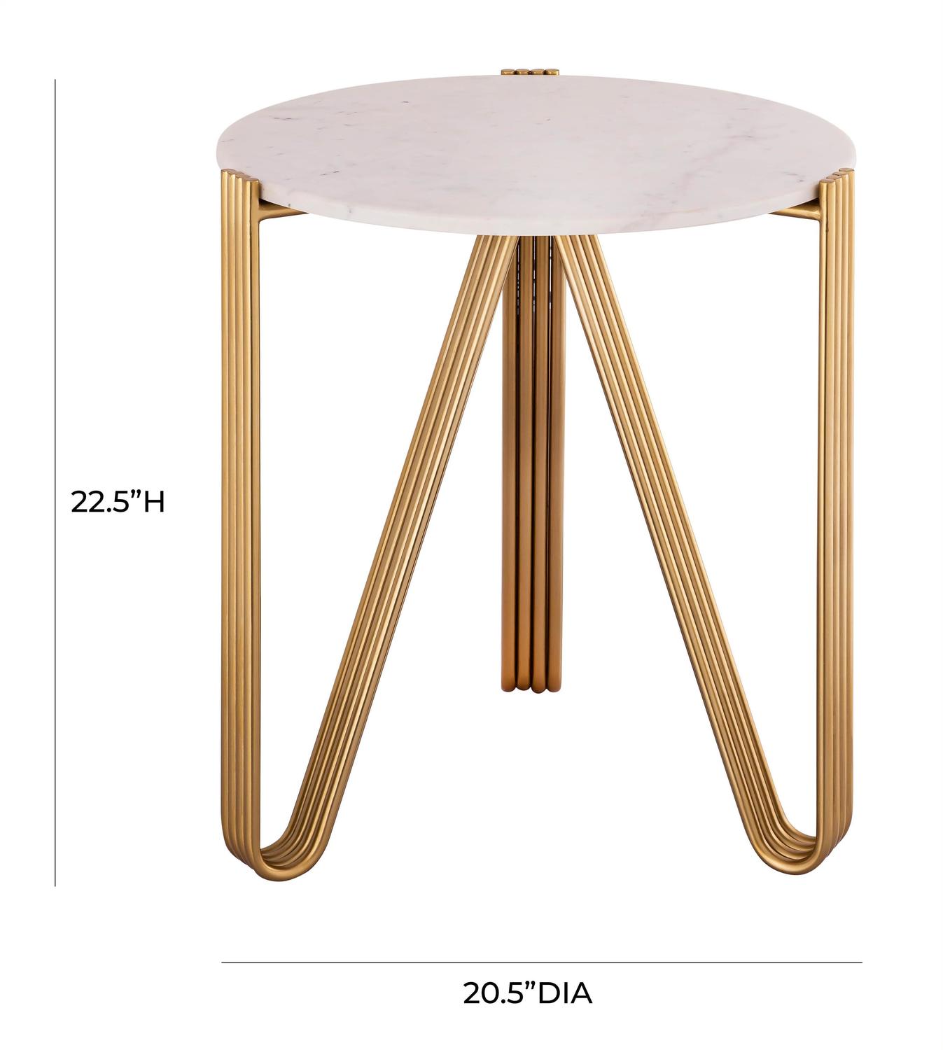 tall narrow table Tov Furniture Side Tables Gold,White
