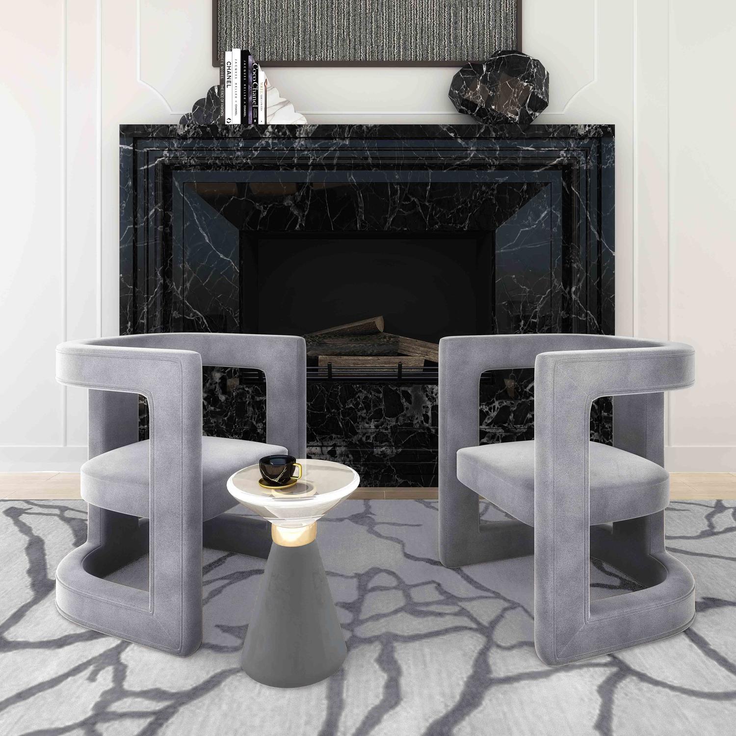 oak side table with drawer Tov Furniture Side Tables Grey,Transparent