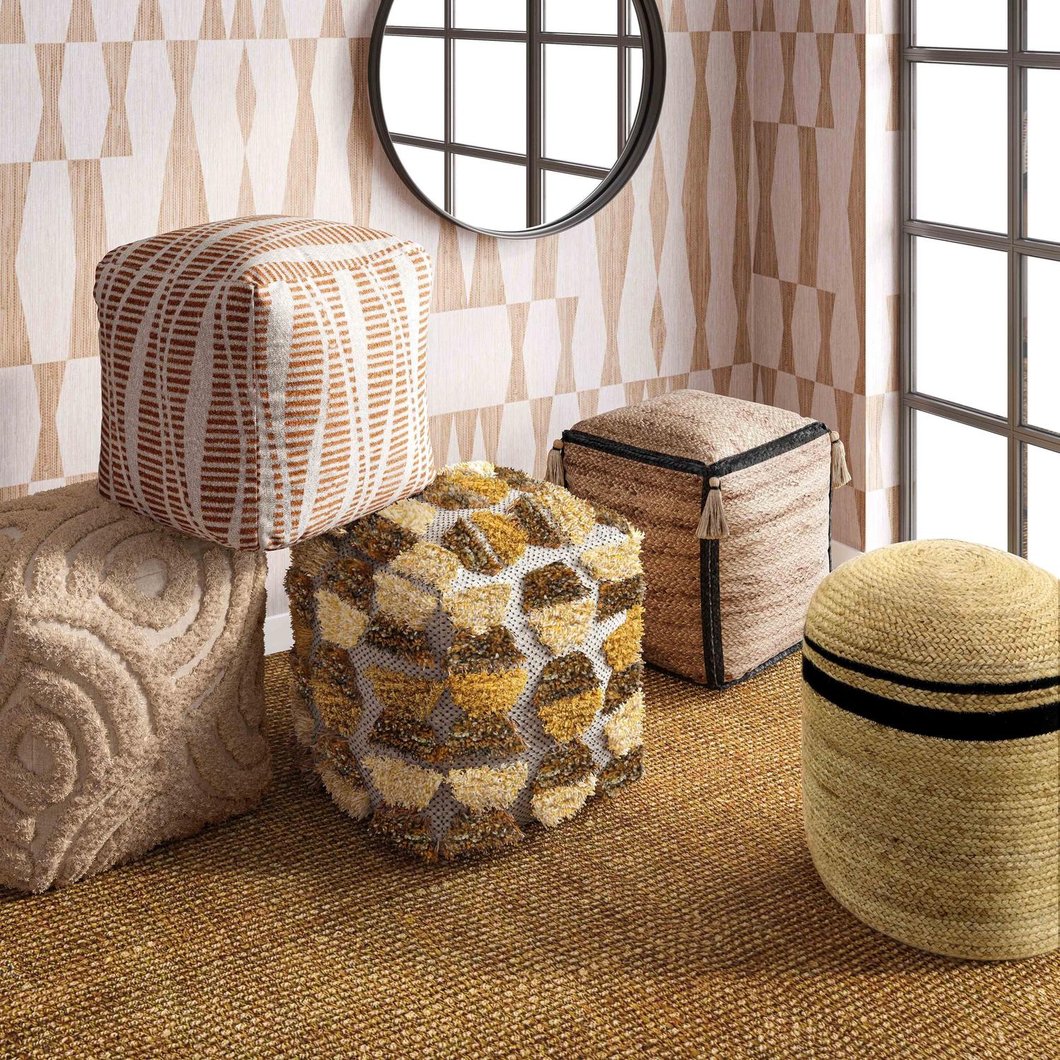 storage and seating Tov Furniture Ottomans Beige
