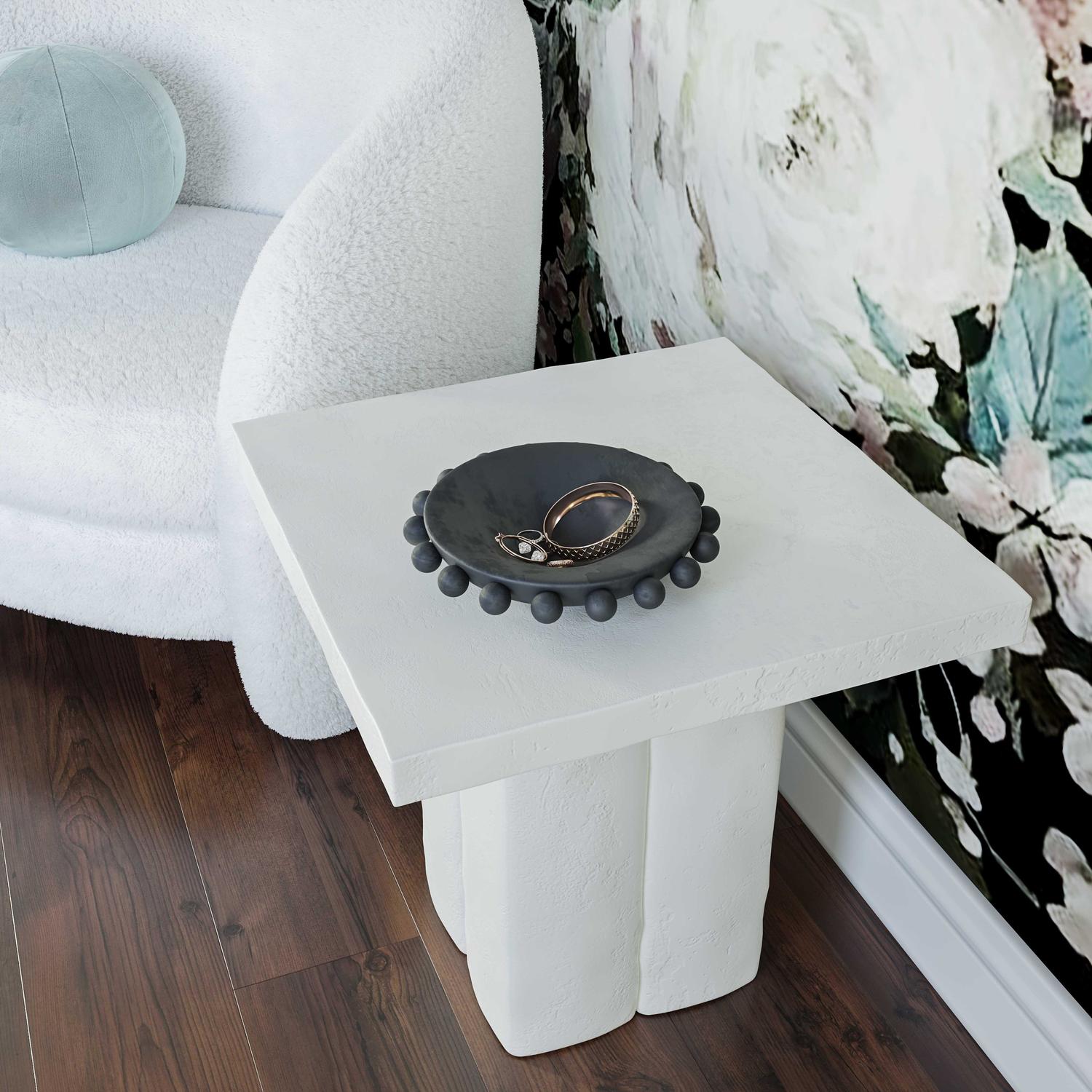 colorful side table Tov Furniture Side Tables White