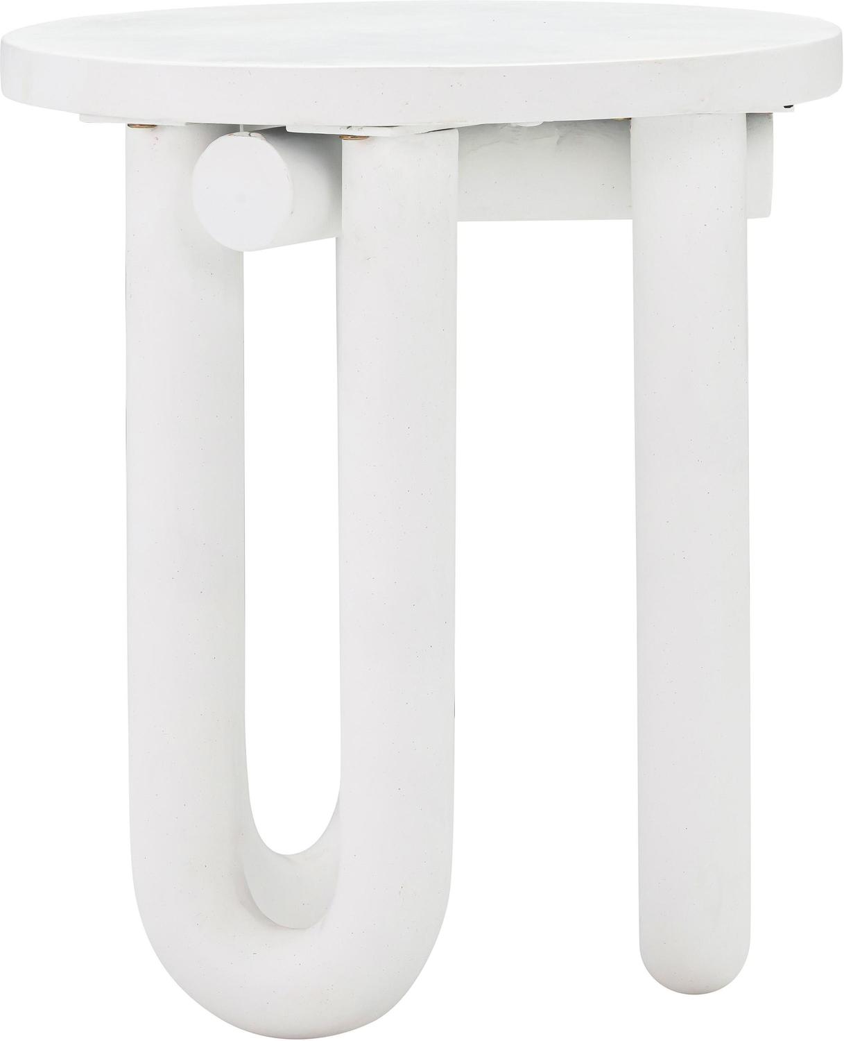 narrow glass coffee table Tov Furniture Side Tables White