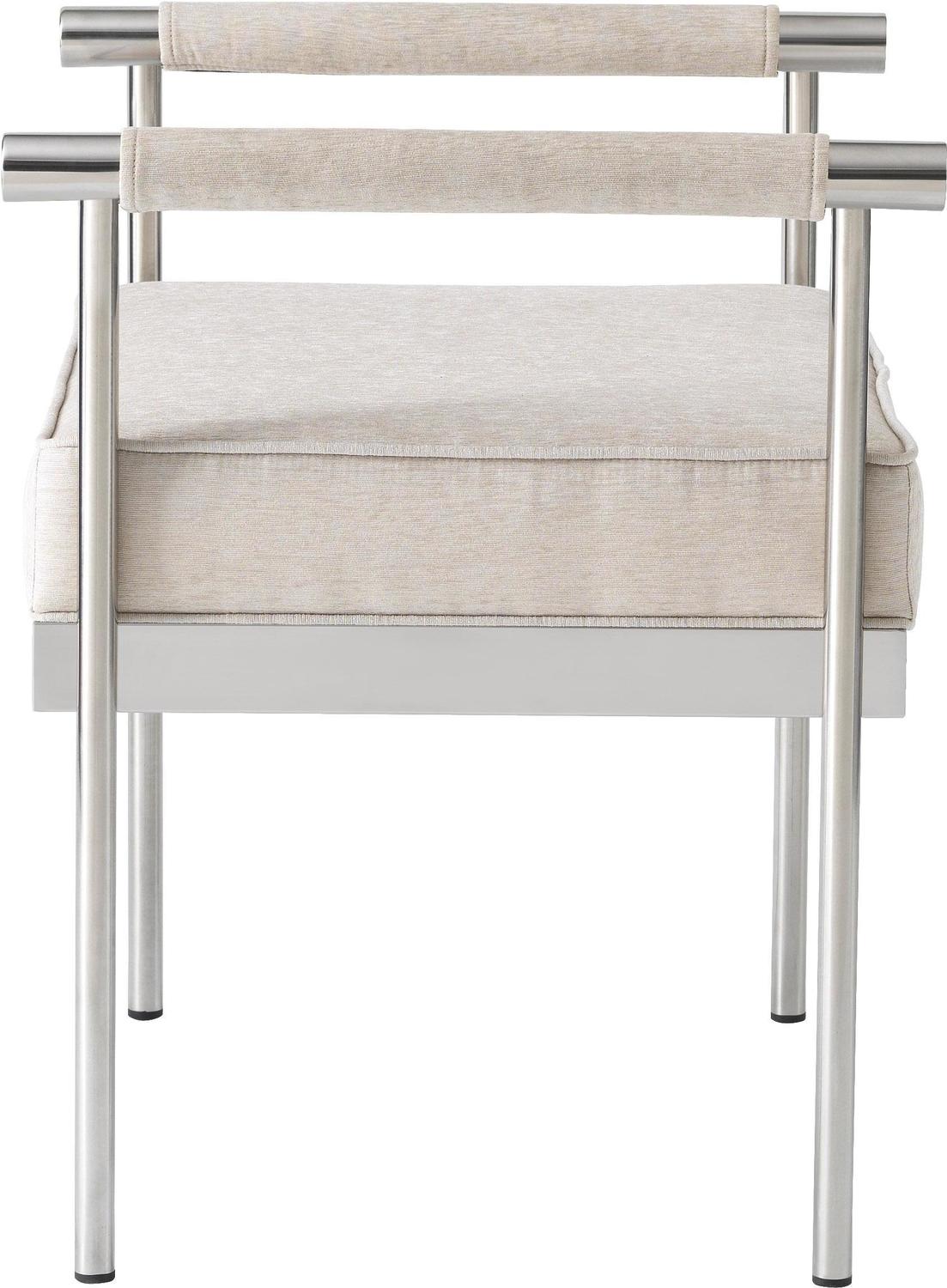 tufted ottoman stool Tov Furniture Benches Cream