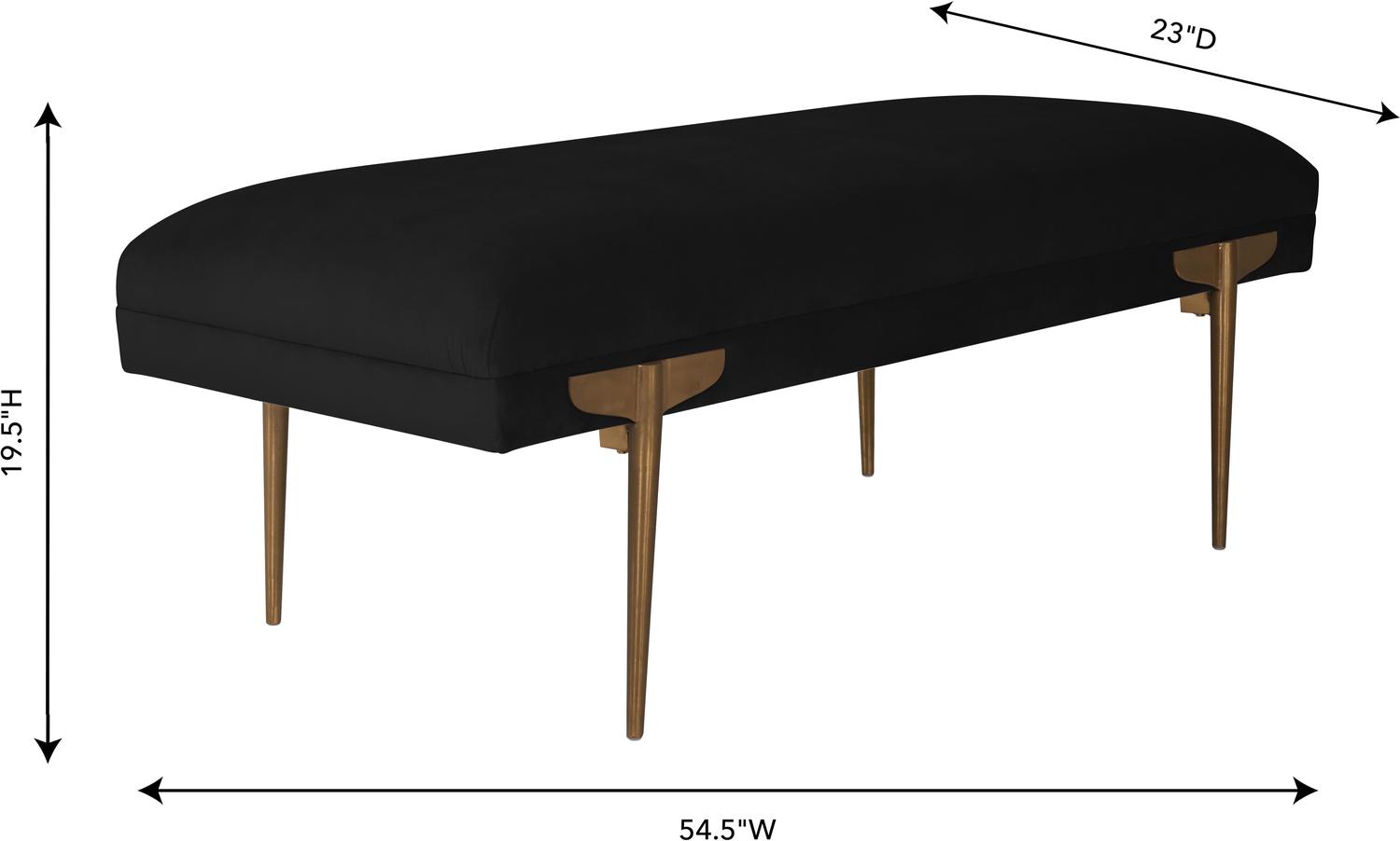 long wood bench with back Tov Furniture Benches Black