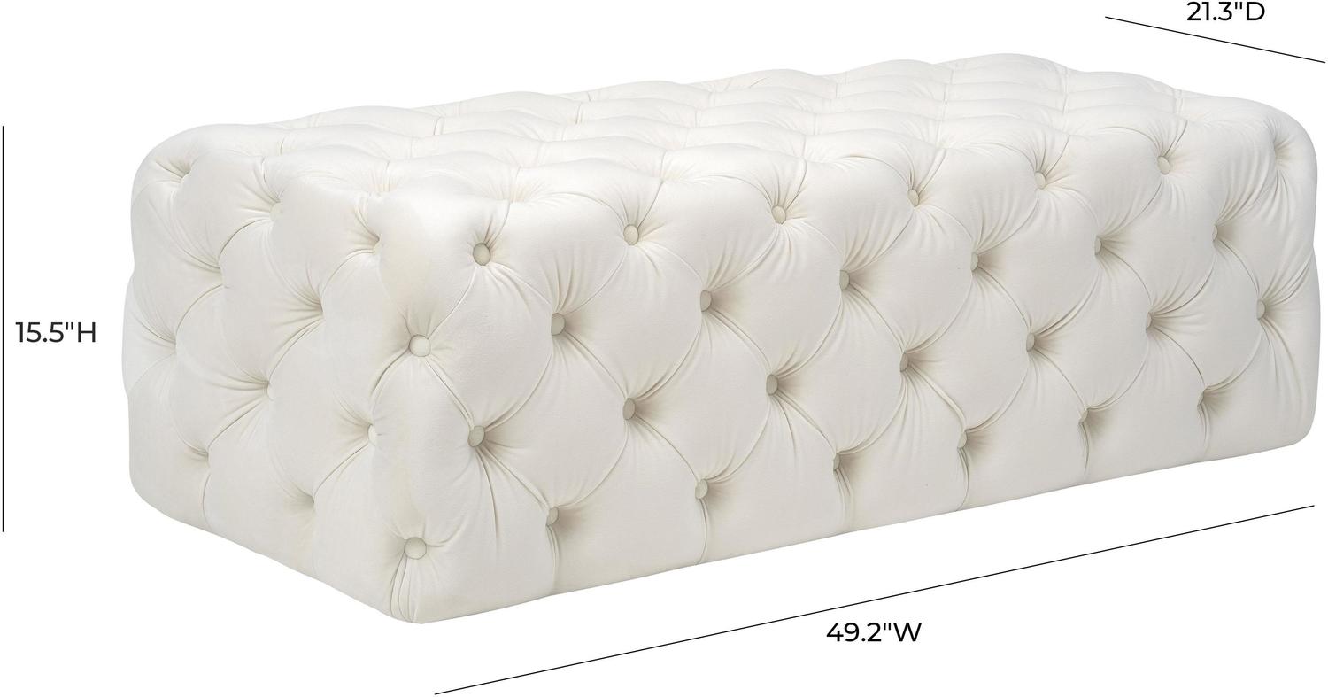 white fabric storage bench Tov Furniture Ottomans Black