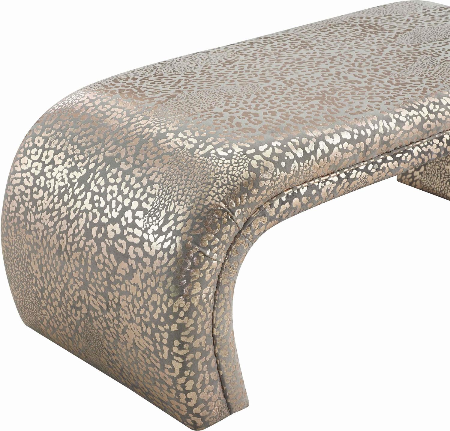 gray ottoman Tov Furniture Benches Gold