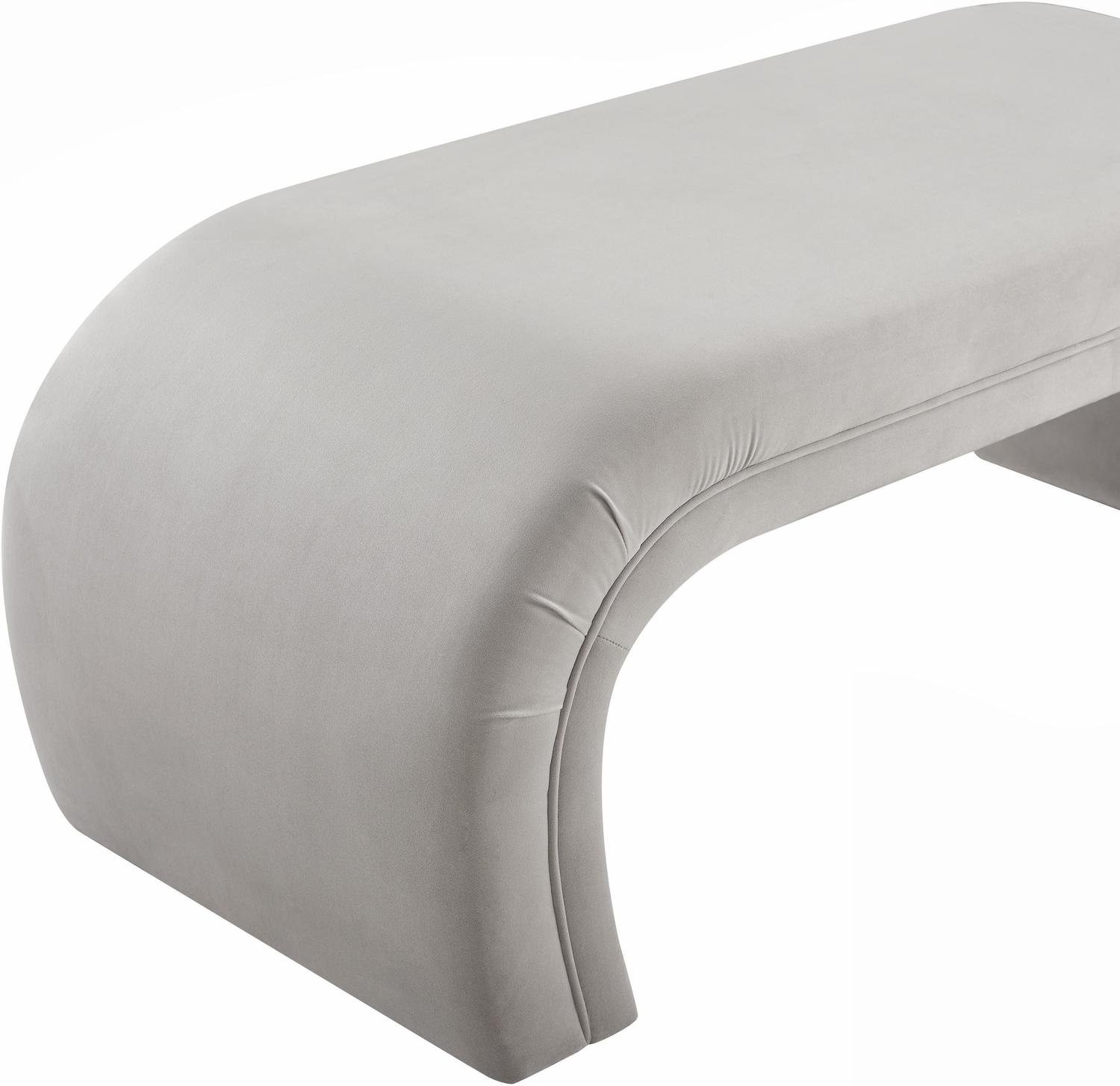 wood leather arm chair Tov Furniture Benches Light Grey