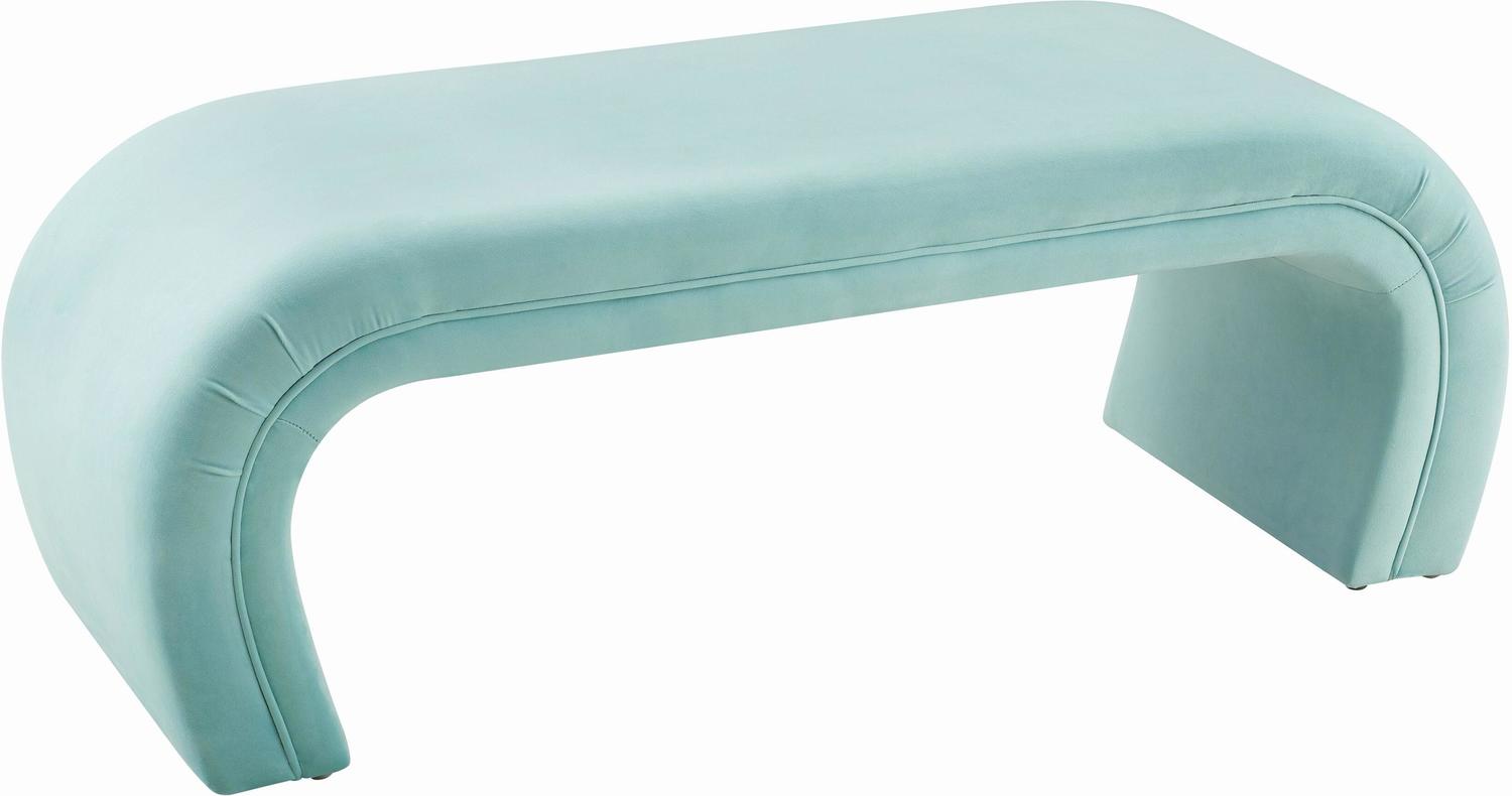 velvet ottoman storage bench Tov Furniture Benches Bright Blue