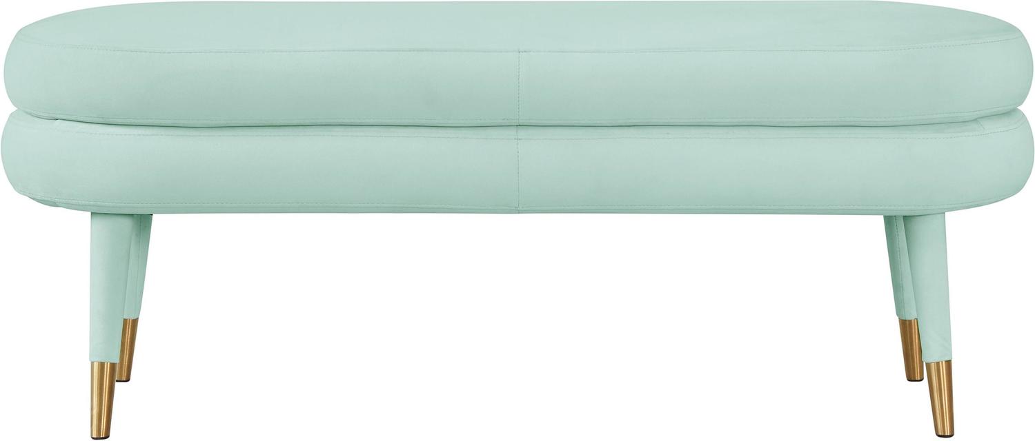 small upholstered bench with back Tov Furniture Benches Sea Foam Green