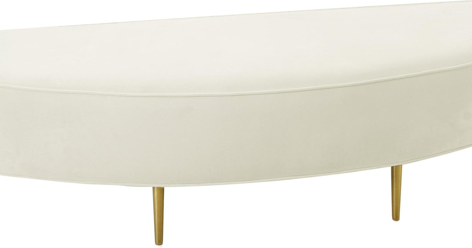 high back blue accent chair Tov Furniture Benches Cream