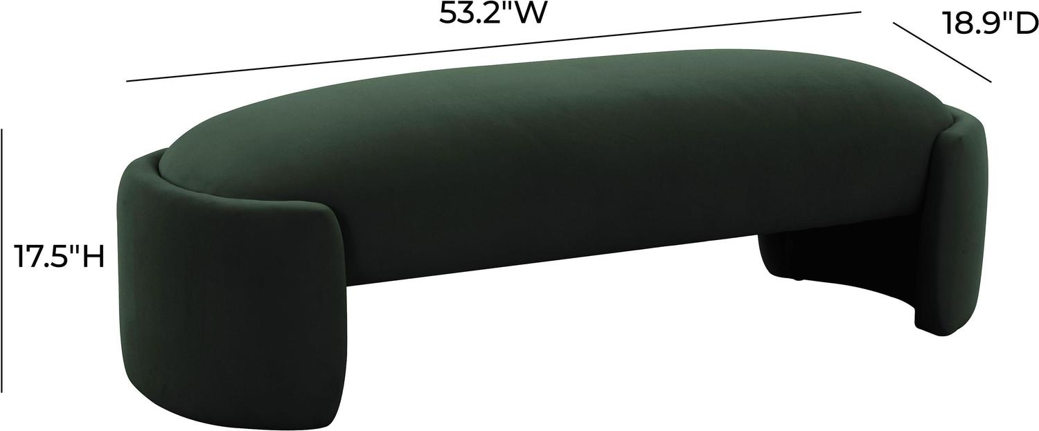 armed ottoman bench Tov Furniture Benches Forest Green