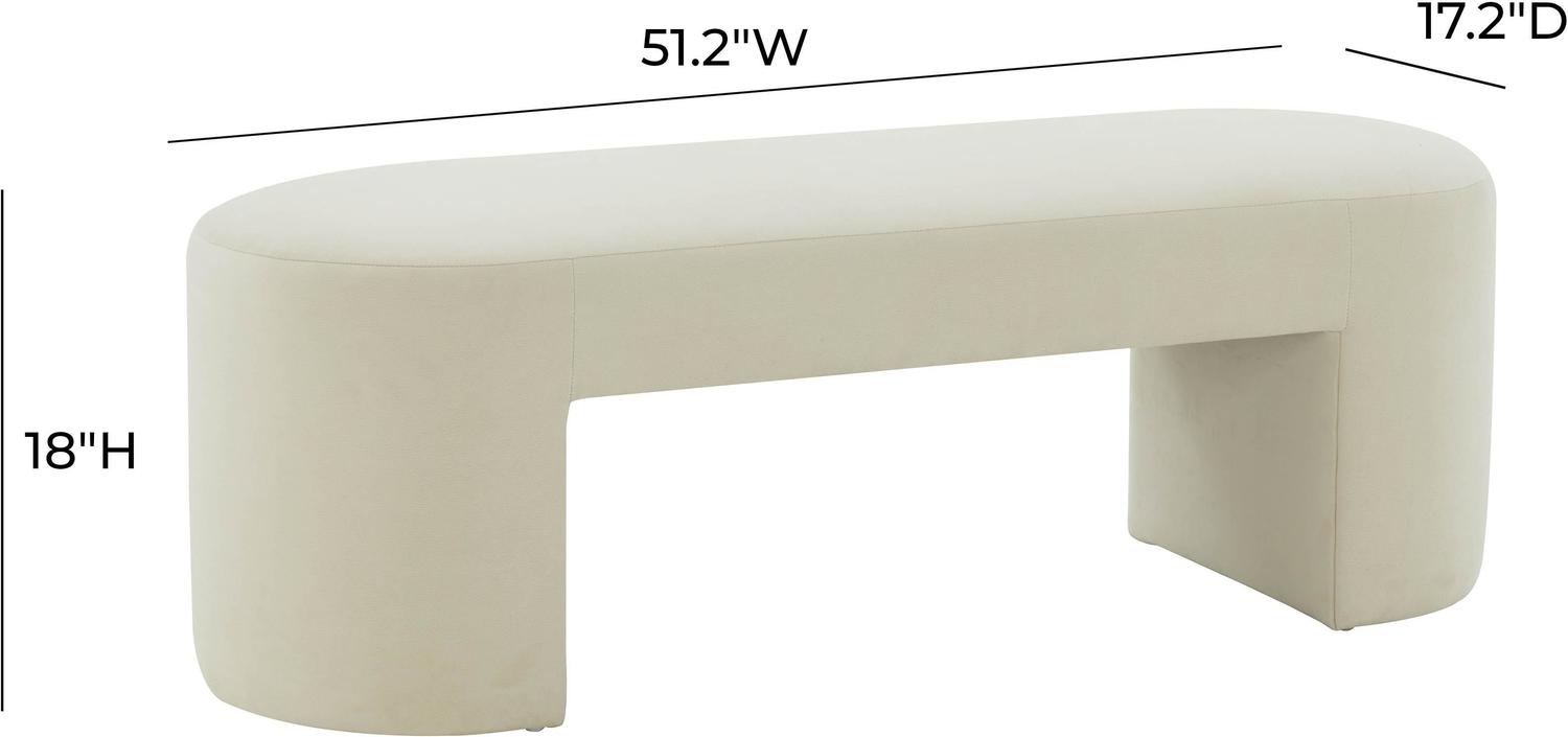 upholstered ottoman with skirt Tov Furniture Benches Cream