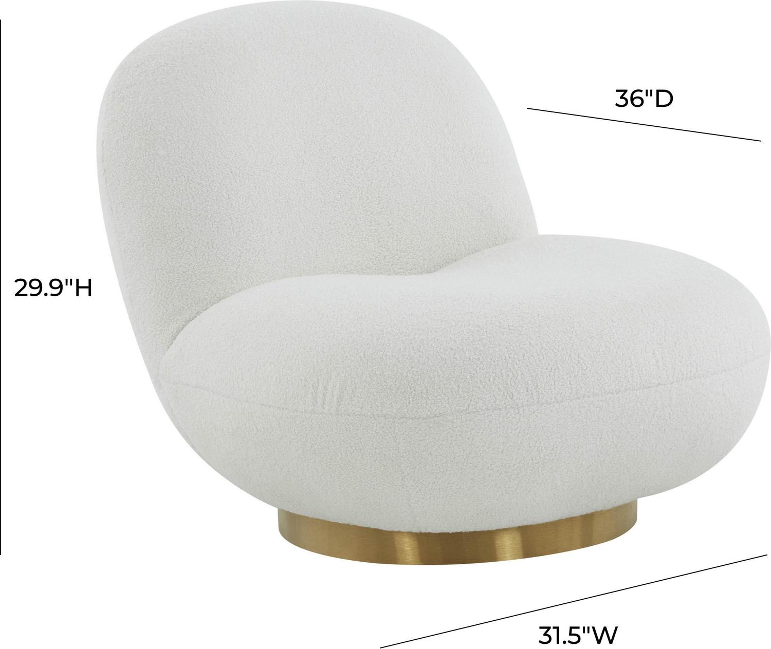 chaise arm chair Tov Furniture Accent Chairs White