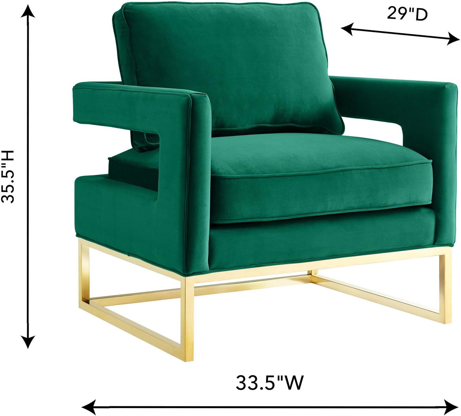 small navy accent chair Tov Furniture Accent Chairs Chairs Green