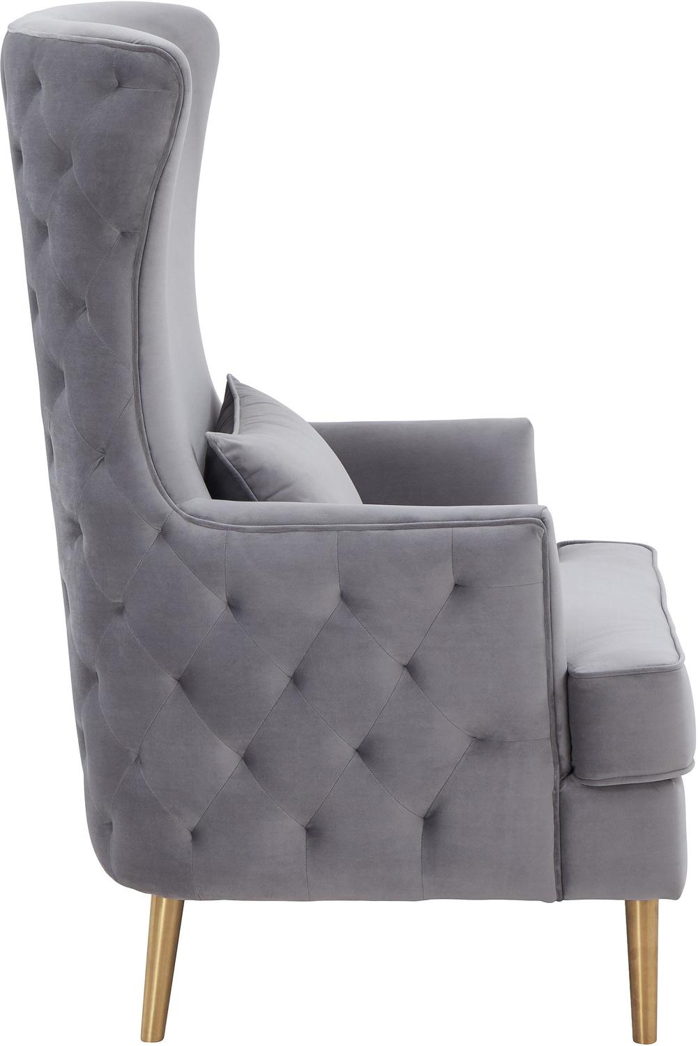leather lounge chair recliner Tov Furniture Accent Chairs Grey