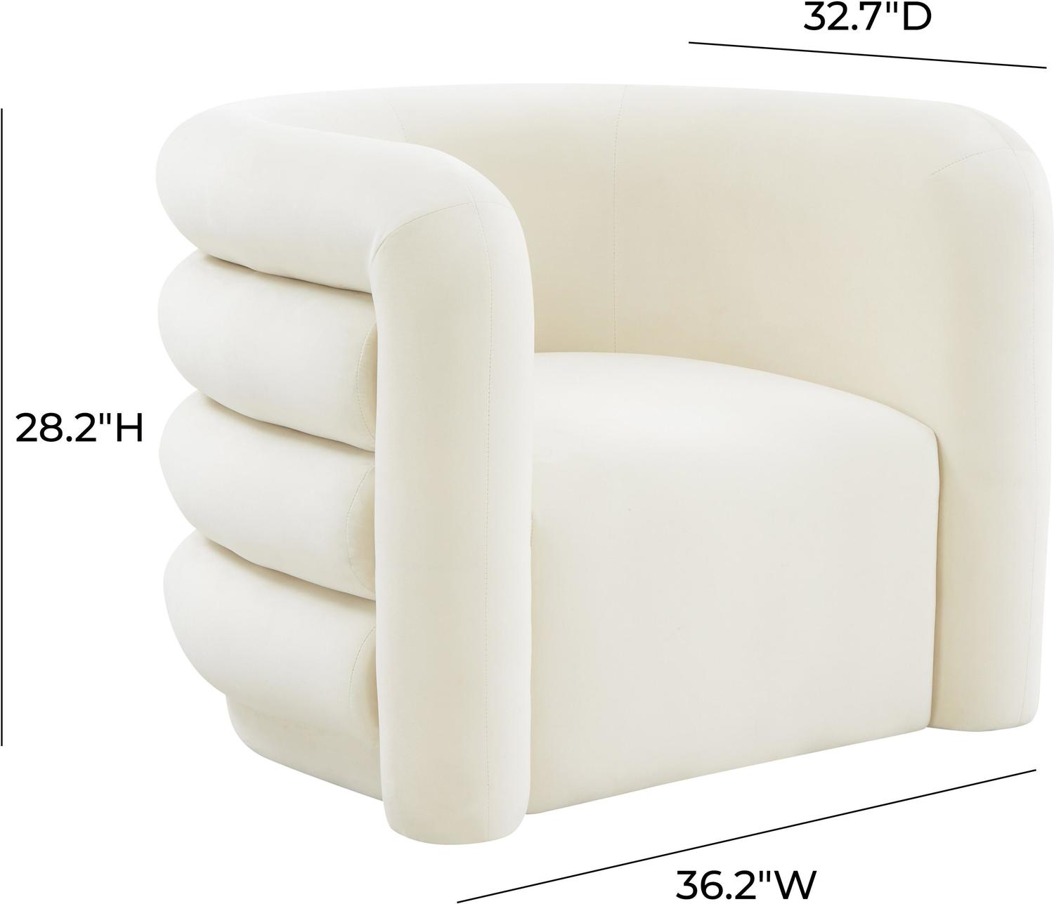 beige velvet swivel chair Tov Furniture Accent Chairs Cream