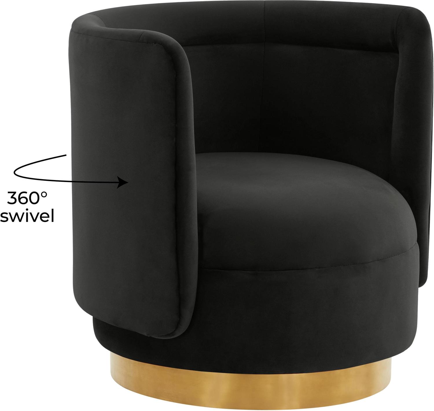 black chair with arms Tov Furniture Accent Chairs Black