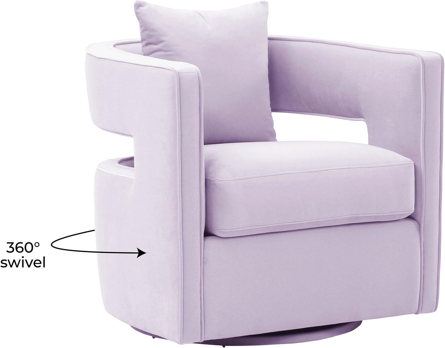 navy velvet swivel chair Tov Furniture Accent Chairs Lavender