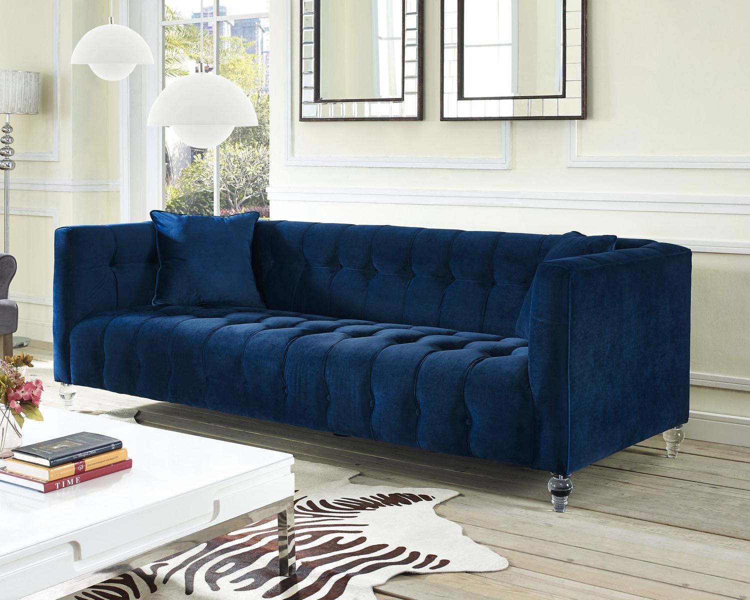 apartment sectional couch Tov Furniture Sofas Navy