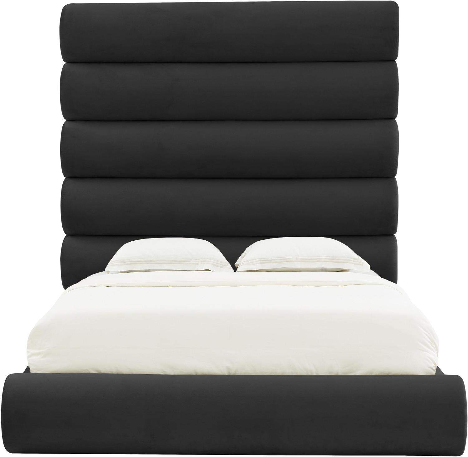 white twin platform bed with headboard Tov Furniture Beds Black