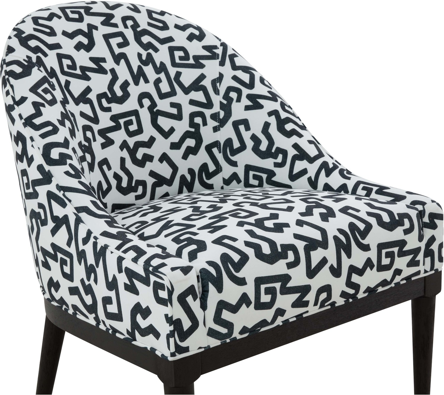 side lounge chair Tov Furniture Accent Chairs Chairs Black and White