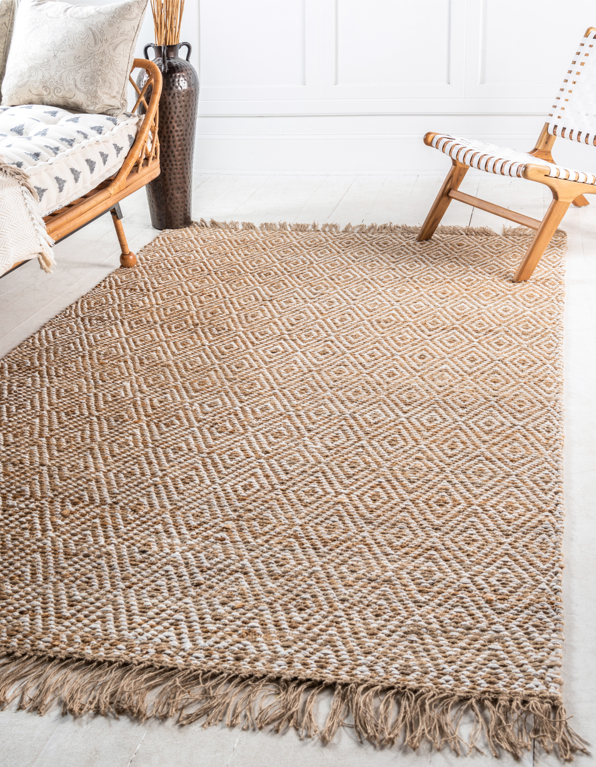 5 x 5 area rug Unique Loom Area Rugs Natural/Ivory Hand Woven; 3x2