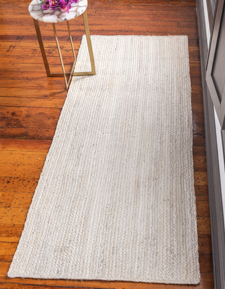 large hallway mat Unique Loom Area Rugs Beige Hand Braided; 6x2
