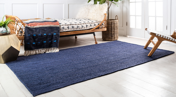 cheap extra large rugs Unique Loom Area Rugs Navy Blue Hand Braided; 12x9