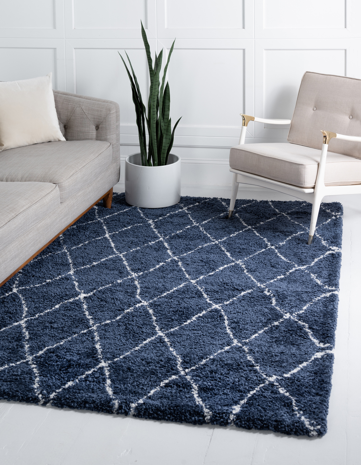 6 foot rug Unique Loom Area Rugs Navy Blue Machine Made; 10x8