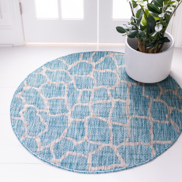 runner rugs for living room Unique Loom Area Rugs Aqua Blue Machine Made; 4x4
