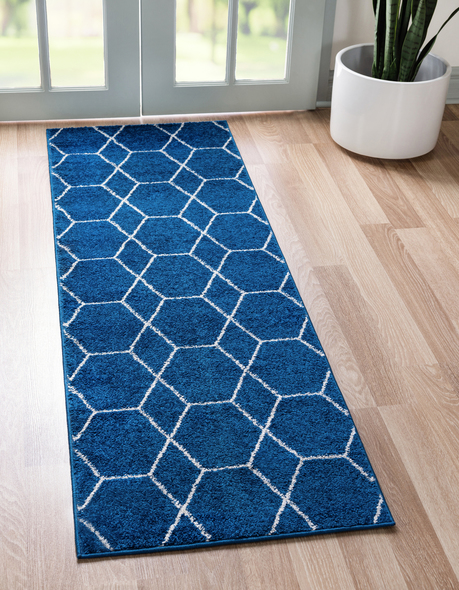 rug mat Unique Loom Area Rugs Navy Blue Machine Made; 13x2