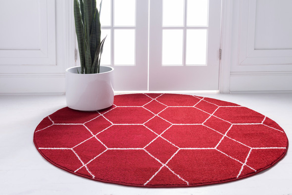 6 ft by 9 ft rug Unique Loom Area Rugs Red Machine Made; 4x4