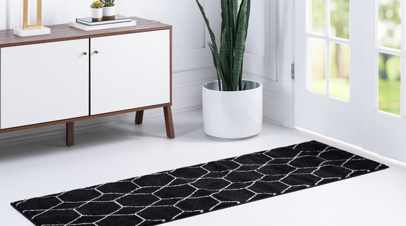 black and white contemporary rug Unique Loom Area Rugs Black Machine Made; 13x2