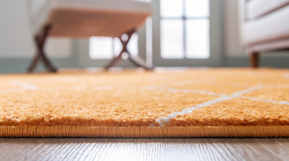 3 ft rug Unique Loom Area Rugs Orange Machine Made; 3x2