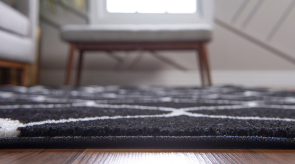 rug places Unique Loom Area Rugs Black Machine Made; 12x9