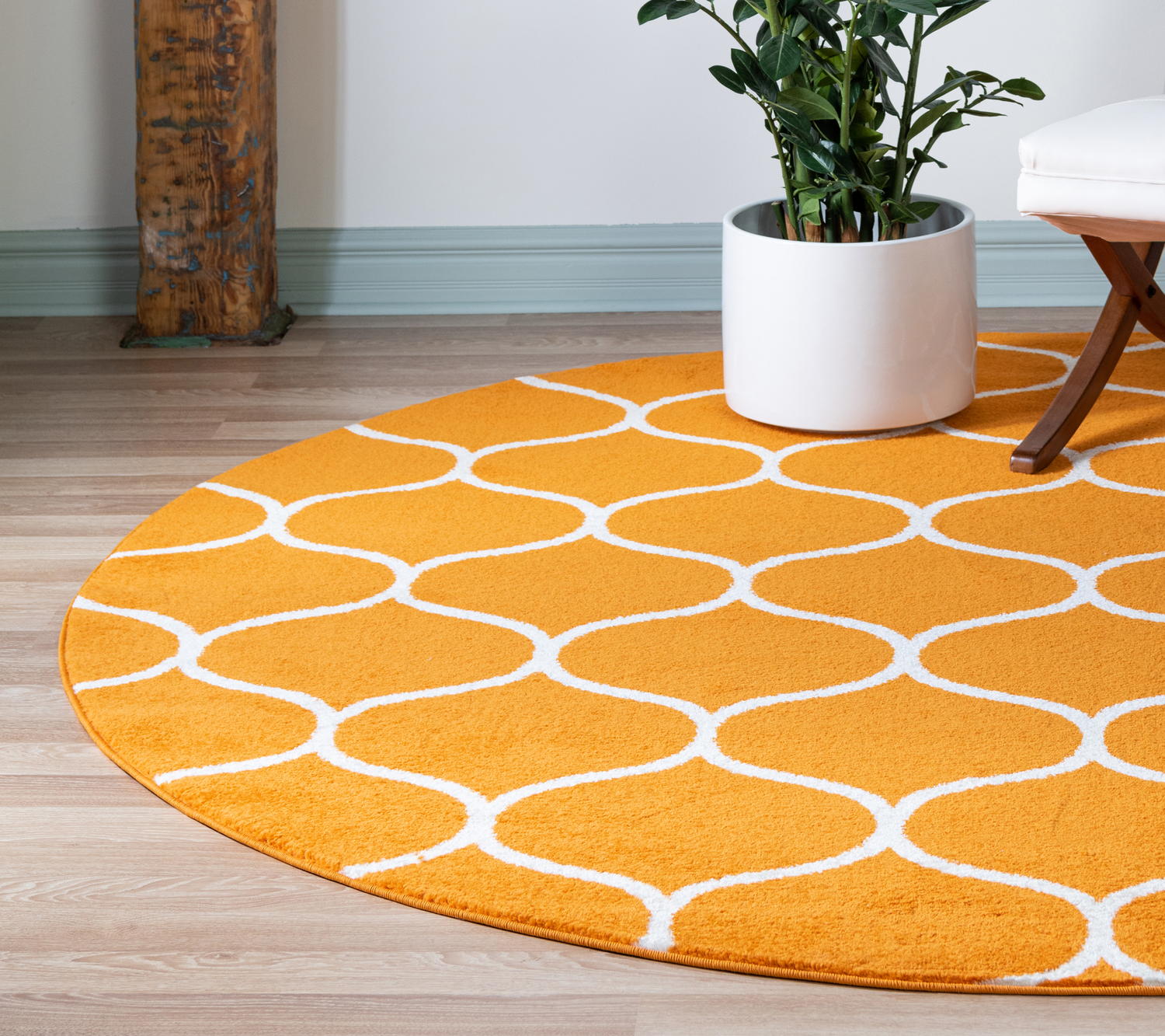 carpet spots Unique Loom Area Rugs Orange Machine Made; 8x8